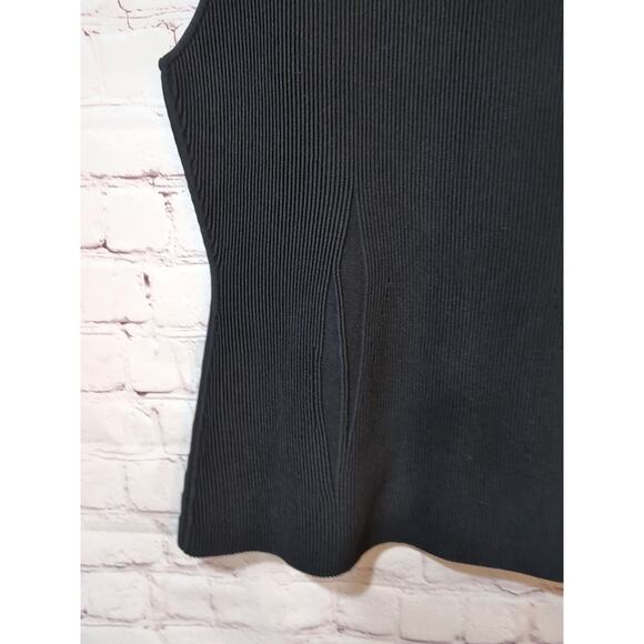 ALEXANDER WANG Black Ribbed Sweater Knit Sleeveless Top Size L Designer Women - Picture 5 of 16